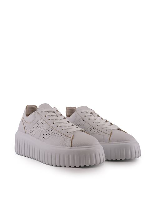 Sneakers H-Stripes in pelle martellata Bianco HOGAN | HXW6450FJ50 KCOB001